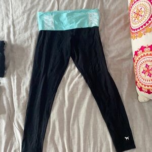 PINK Yoga Pants fold over full length